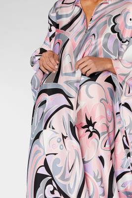Premium Soft Satin Silk Queen Style Abstract Printed Long Kaftan 4