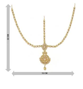 Exclusive Traditional Designer Matha Patti Gold Finishing Kundan White Stone for Women & Girls 4