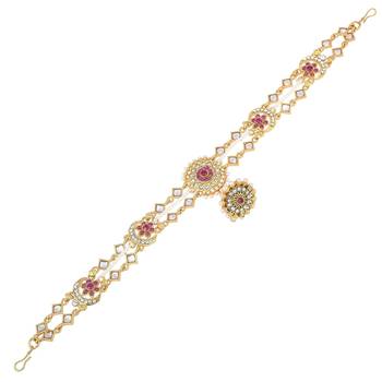 Embellished Rajputi Rajasthani Borla sheeshphool Matha Patti for Women/Girls 3