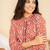 Weavllite women's red pure cambric cotton patola print tunic