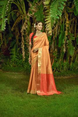 PEACHES & CREAME SILK CLASSY SAREE 1