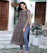 Black Colour Designer Kurti With Girlish Looks