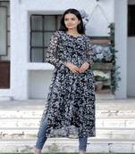 Black Colour Designer Kurti With Girlish Looks