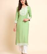 Pista Colour Smart Embroidered Partywear Kurti