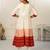 Ethnic Cream Colour Foil Print Kurti With Embroidery Work