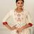 Ethnic Cream Colour Foil Print Kurti With Embroidery Work