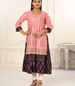 Pink Colour Smart Pattern Girlish Partywear Kurti