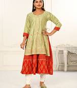  Pista Colour Smart Pattern Girlish Partywear Kurti