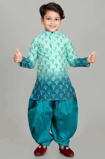 Nfc creation printed faded kurta and patiyala set for boys best for ethnic wear, casual wear, party wear,