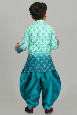 printed faded kurta and patiyala set for boys best for ethnic wear, casual wear, party wear, 2