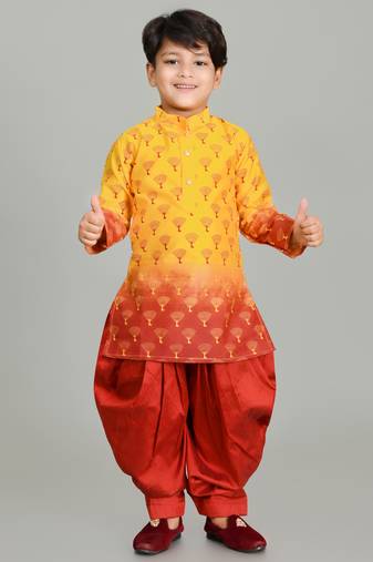 Nfc creation printed faded kurta and patiyala set for boys best for ethnic wear, casual wear, party wear,