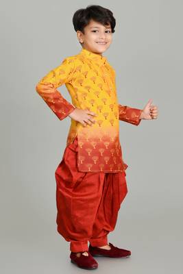 printed faded kurta and patiyala set for boys best for ethnic wear, casual wear, party wear, 3