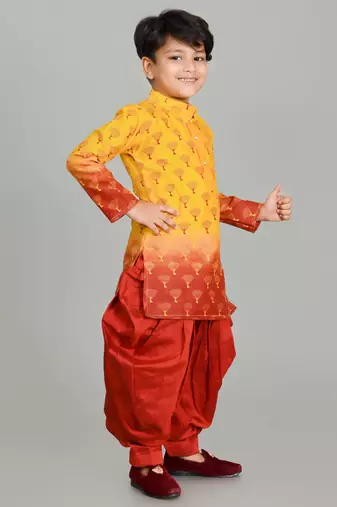 printed faded kurta and patiyala set for boys best for ethnic wear, casual wear, party wear,