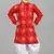 Red boys poly-cotton printed kurta and patiyala set for boys