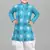 Blue poly-cotton printed kurta and patiyala