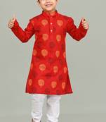 boys poly-cotton printed kurta and pajama set for boys best for ethnic wear, casual wear, party wear,