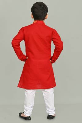 boys poly-cotton printed kurta and pajama set for boys best for ethnic wear, casual wear, party wear, 2