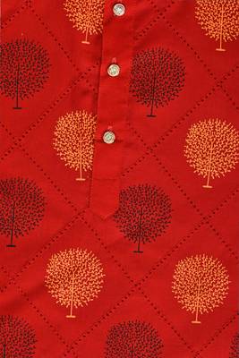 boys poly-cotton printed kurta and pajama set for boys best for ethnic wear, casual wear, party wear, 3