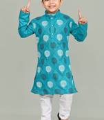 boys poly-cotton printed kurta and pajama set for boys best for ethnic wear, casual wear, party wear,