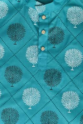 boys poly-cotton printed kurta and pajama set for boys best for ethnic wear, casual wear, party wear, 3