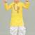 Yellow kurta and patiyala set for boys