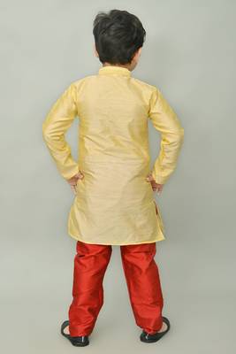 embroidery dupion silk kurta and pajama for boys. festive, party, formal, and casual wear 2