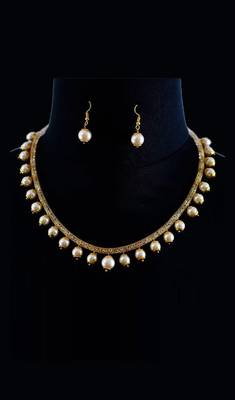 Gold Pearl Necklace Sets 1