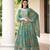 Turkish Blue Color Designer Fancy Salwar Suit In Printed Georgette Fabric With Embroidery As Top Stitched 44 Size