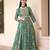Turkish Blue Color Designer Fancy Salwar Suit In Printed Georgette Fabric With Embroidery As Top Stitched 44 Size