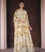 White Color Salwar Suit In Printed Georgette Fabric With Embroidery As Top Stitched 44 Size