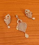 Elegant Diamond Look Pendant Set 