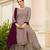 Light brown color embroidered faux georgette semi stitched sharara suit