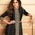 Black color georgette embroidered semi stitched salwar kameez