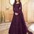 Dark purple color embroidered net semi stitched salwar kameez