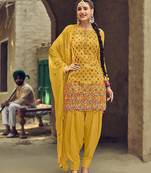 Mustrad Color Embroidery  Work Trendy Salwar Kameez