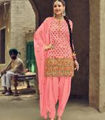Baby Pink Color Embroidery  Work Trendy Salwar Kameez
