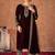 Dark Wine Embroidered Viscose Velvet Salwar Suit