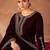 Dark Wine Embroidered Viscose Velvet Salwar Suit