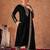 Black Embroidered Viscose Velvet Salwar Suit