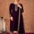 Dark Purple Embroidered Viscose Velvet Salwar Suit