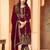 Maroon Embroidered Heavy Georgette Semi Stitched Designer Salwar Kameez