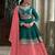Teal Blue & Peach Color Ceremonial Anarkali Suit