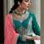 Teal Blue & Peach Color Ceremonial Anarkali Suit