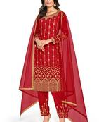Red Colour Heavy Embroidered Salwaar Kameez With Real Mirror Work