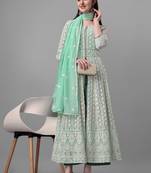 Sea Green Colour Wedding Style Designer Embroidery Work Salwaar Kameez