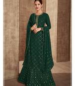 Green Colour Heavy Designer Sequance Embroidery Work Bollywood Style Ethnic Dress