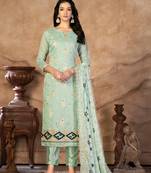 Green Colour Ethnic Salwaar Kameez For Festive Season