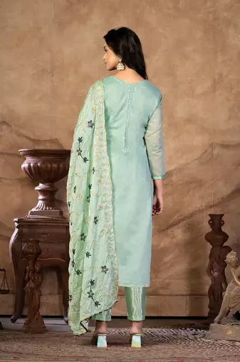 Green Colour Ethnic Salwaar Kameez For Festive Season