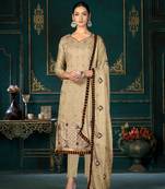 Beige Colour Ethnic Salwaar Kameez For Festive Season