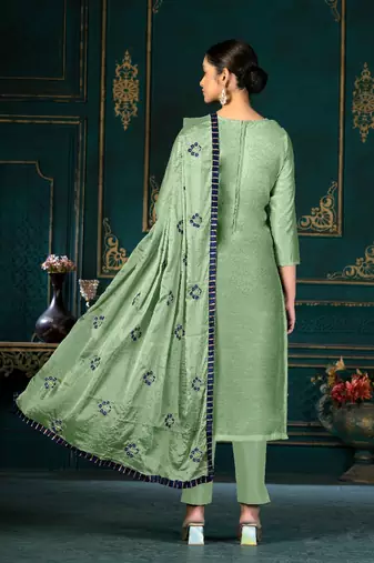 Green Colour Ethnic Salwaar Kameez For Festive Season